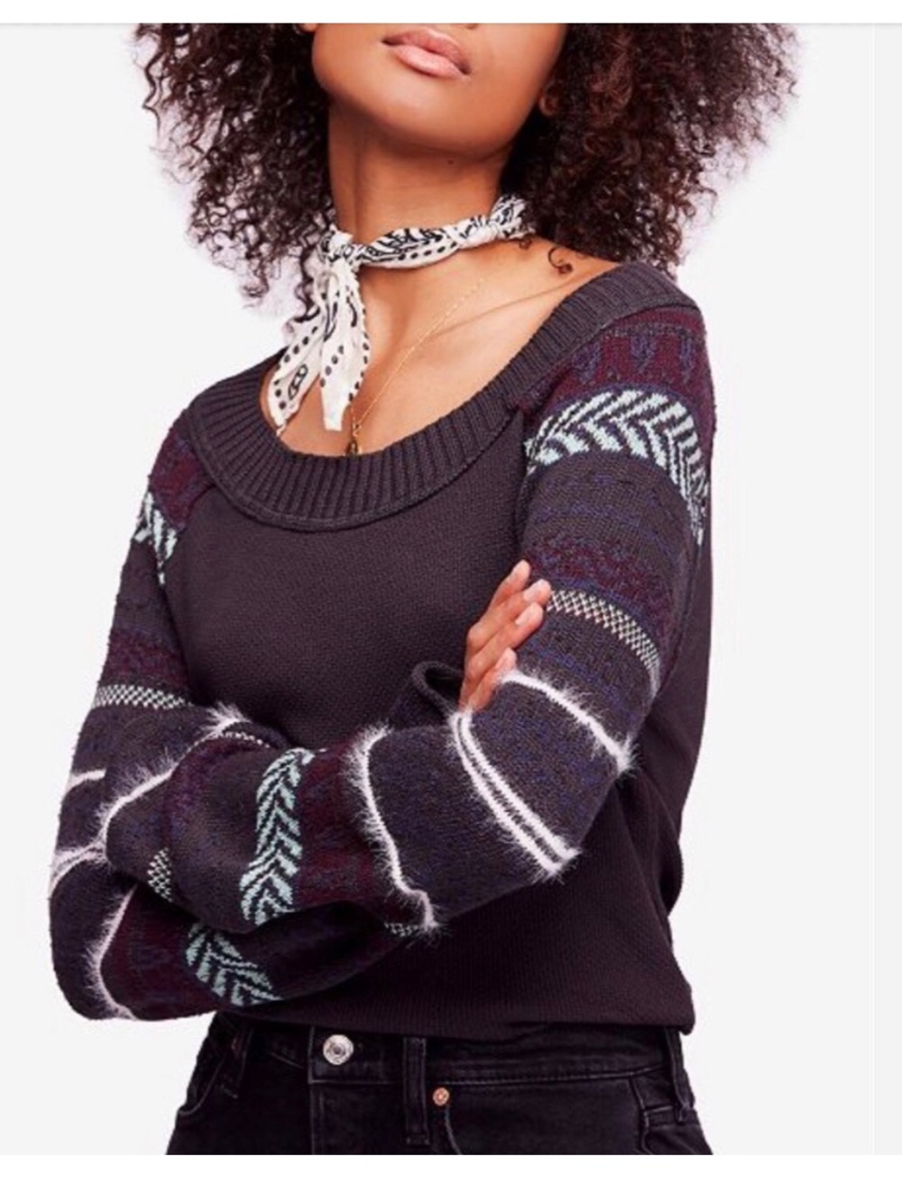 NWT Free People Fairground Thermal Top Size L